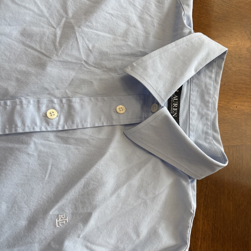 Ralph Lauren Men's XL Cotton Oxford Shirt Light Blue, Button Down, Long Sleeve L